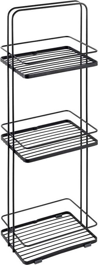 Matně černá ocelová koupelnová polička Lava – Metaltex