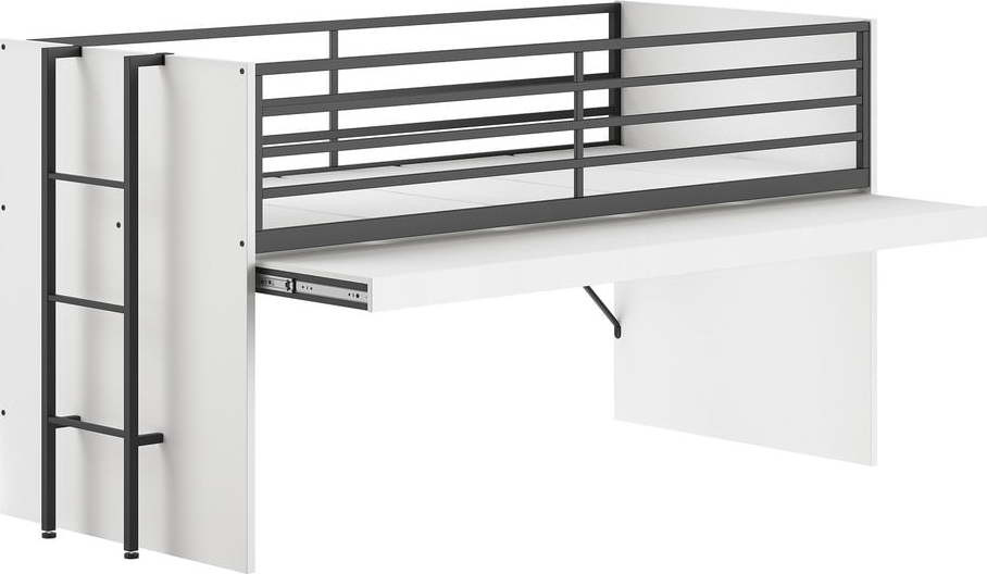 Bílá vyvýšená dětská postel s roštem 90x200 cm Sam – Vipack