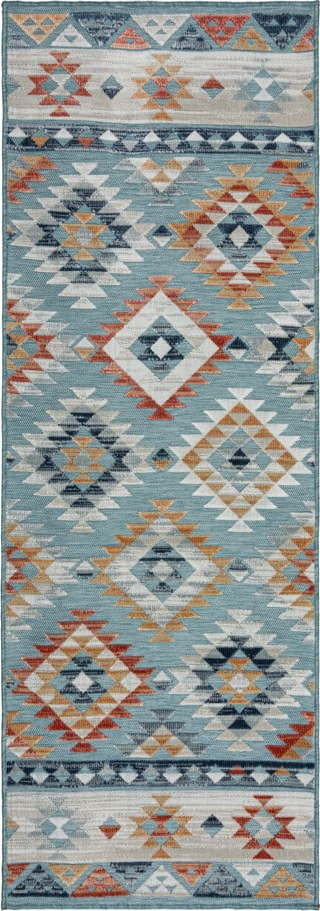Modrý venkovní běhoun 80x230 cm Avery Blue – Flair Rugs