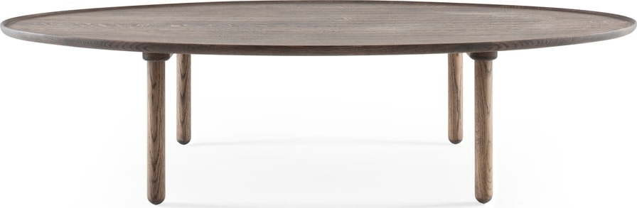 Hnědý konferenční stolek z dubového dřeva 80x150 cm Mu – Gazzda