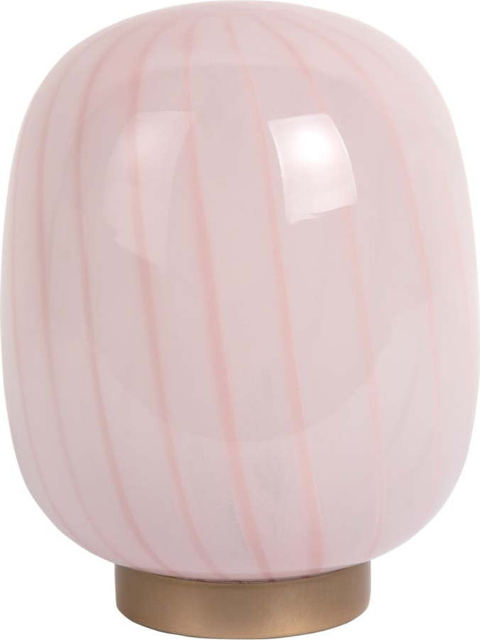 Světle růžová stolní lampa se skleněným stínidlem (výška 20 cm) Summer Globe – Leitmotiv