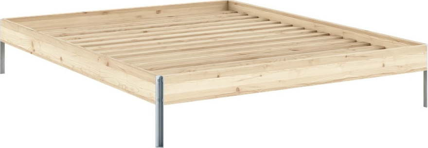 Dvoulůžková postel z borovicového dřeva s roštem v přírodní barvě 160x200 cm Core – Karup Design