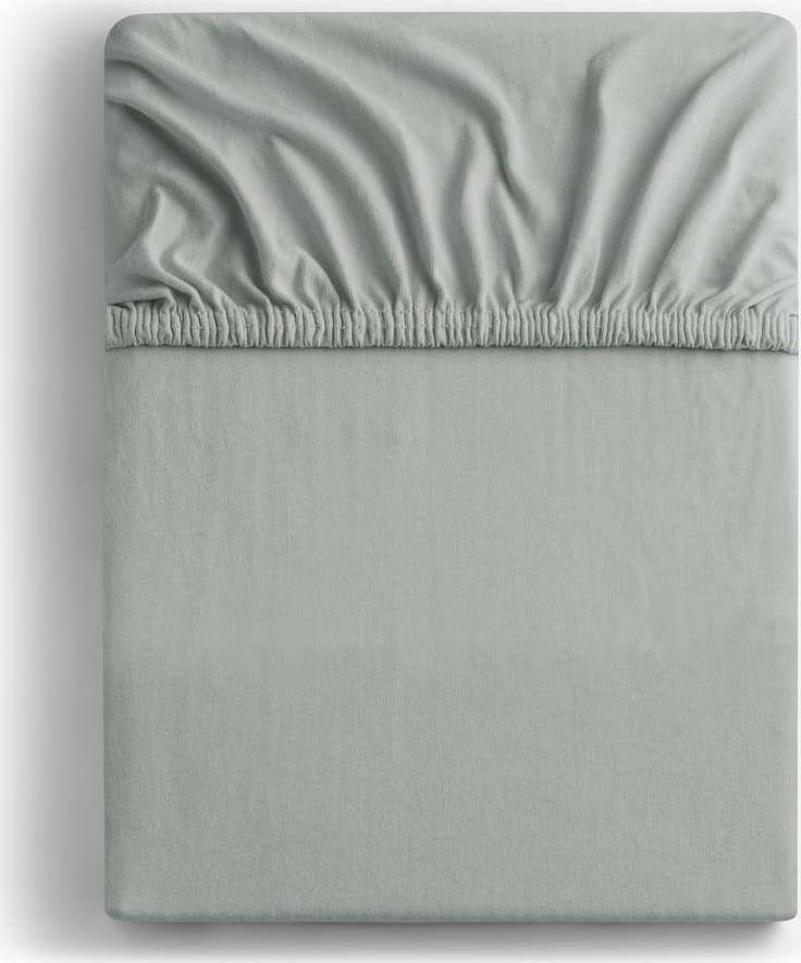Světle šedé napínací prostěradlo jersey 90x200 cm Amber – DecoKing
