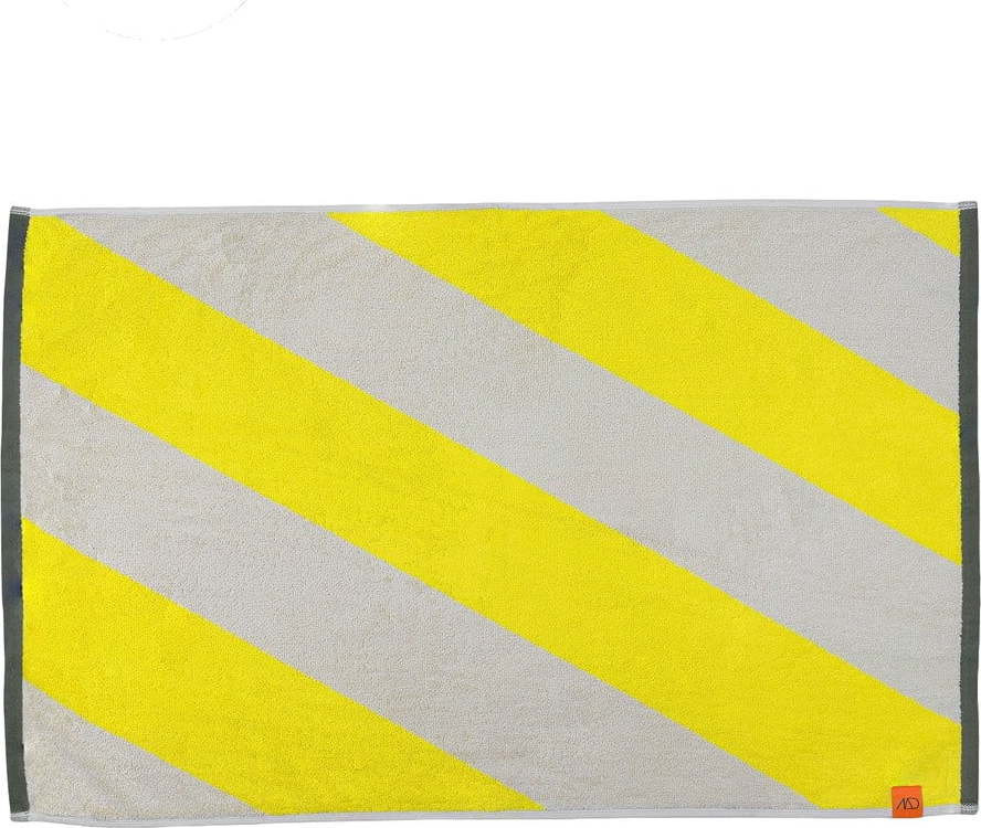 Žlutá koupelnová předložka z bio bavlny 50x80 cm Diagonal – Mette Ditmer Denmark