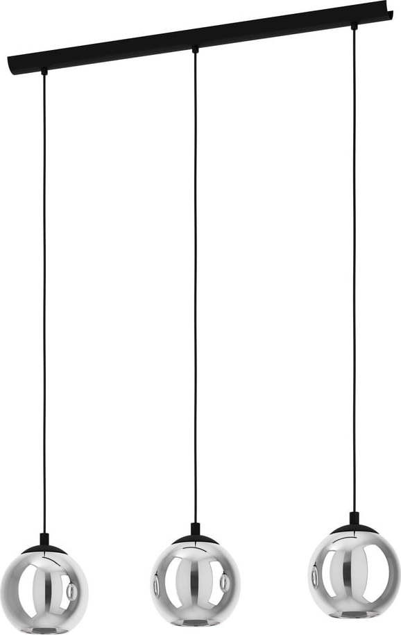 Černé závěsné svítidlo se skleněným stínidlem ARISCANI – EGLO