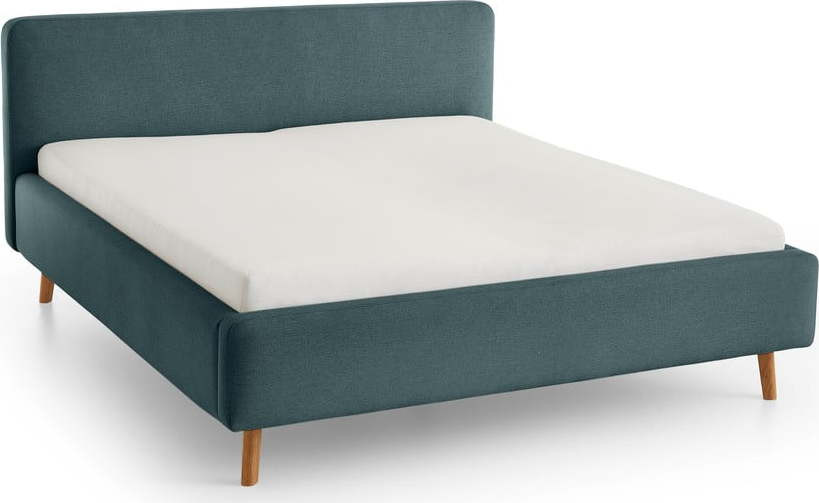 Modrošedá čalouněná jednolůžková postel bez roštu 120x200 cm Mattis – Meise Möbel