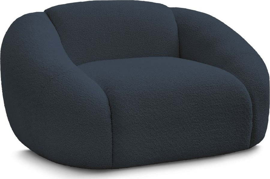 Tmavě modré křeslo z textilie bouclé Tina – Bobochic Paris