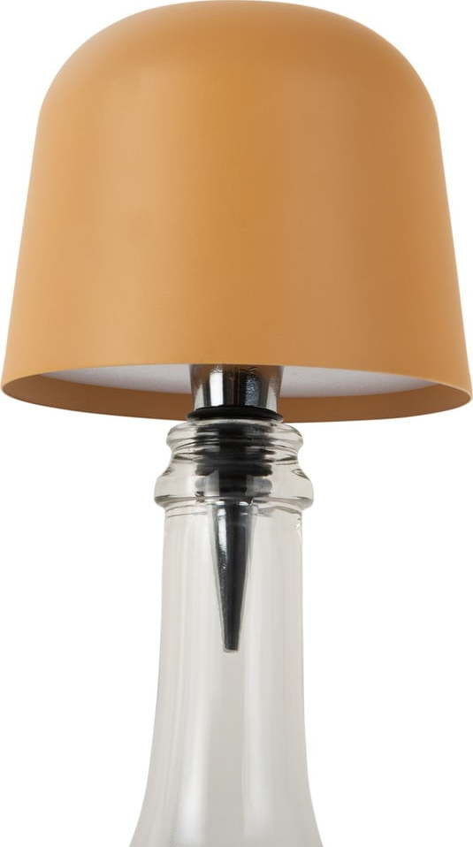 Okrově žlutá LED stolní lampa na lahev s kovovým stínidlem (výška 13 cm) Cone Hat LED – Leitmotiv