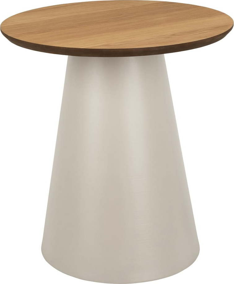 Kulatý konferenční stolek s deskou v dubovém dekoru v krémovo-přírodní barvě ø 45 cm Soli – Actona