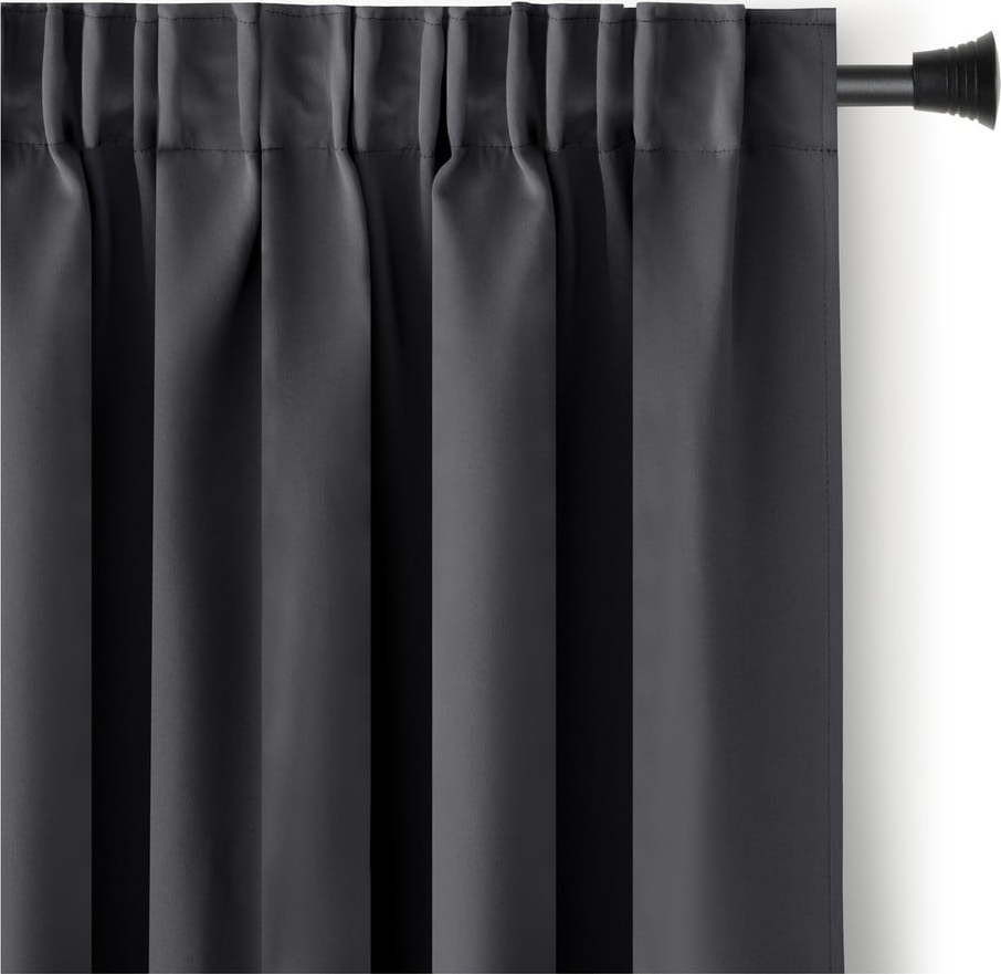 Tmavě šedý zatemňovací termo závěs 140x245 cm Pleat – Restilo