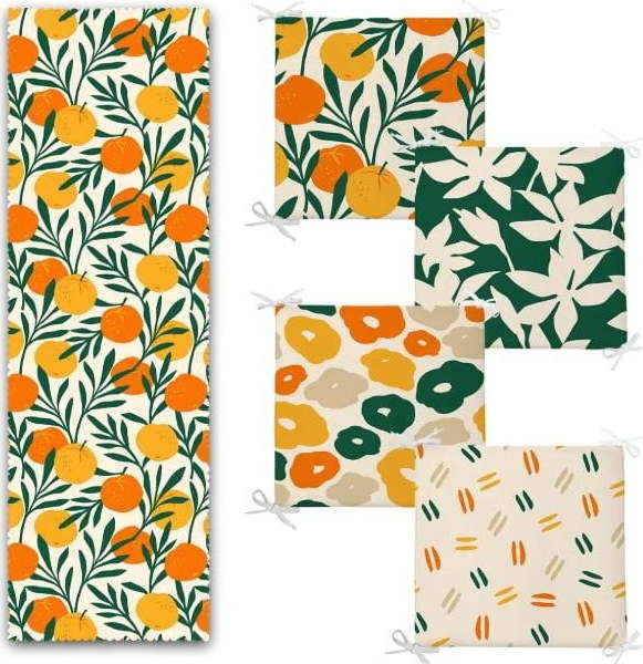 Set podsedáků a běhounu 5 ks Orange – Mila Home