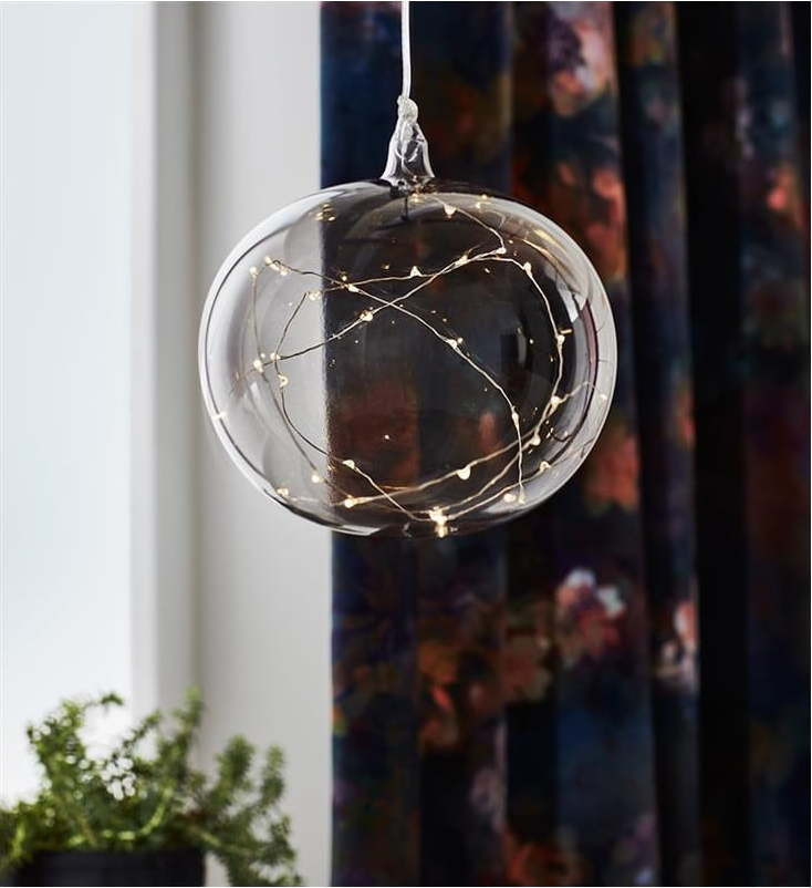 Šedá závěsná vánoční světelná dekorace ø 18 cm Lina – Markslöjd