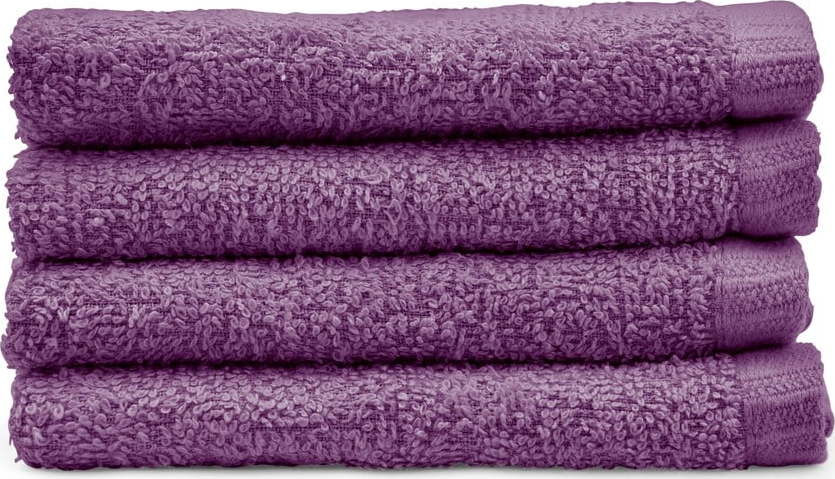 Fialové rychleschnoucí bavlněné ručníky v sadě 4 ks 30x30 cm Quick Dry – Catherine Lansfield