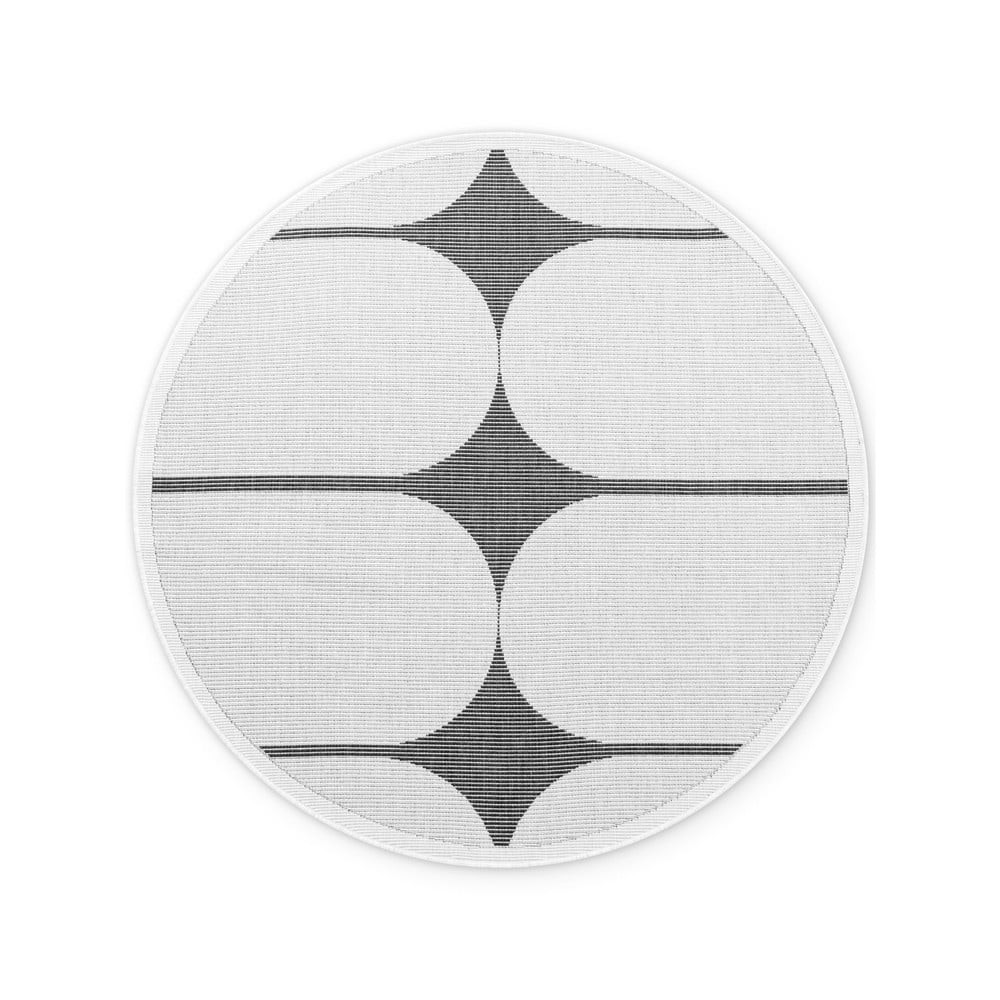 Černobílý kulatý vnitřní a venkovní koberec ø 160 cm Duet Bowen – NORTHRUGS