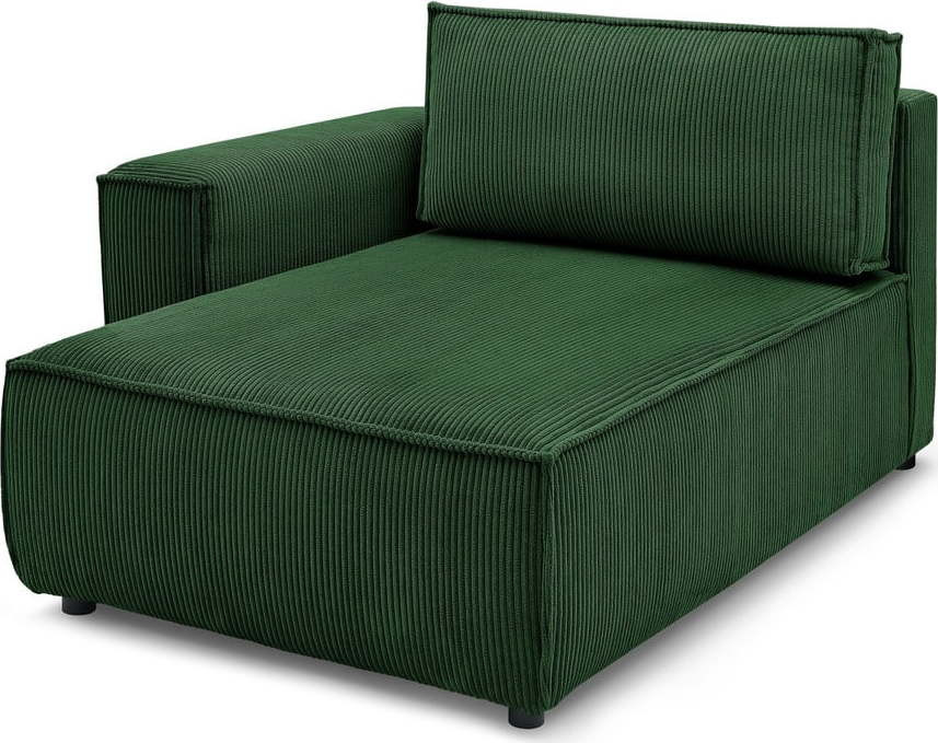 Zelený manšestrový modul pohovky, levý roh Nihad modular – Bobochic Paris