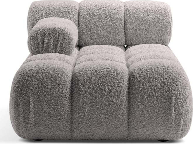 Světle šedý modul pohovky z textilie bouclé (levý roh) Bellis – Micadoni Home