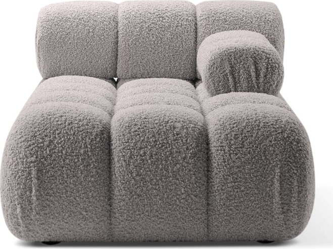 Světle šedý modul pohovky z textilie bouclé (pravý roh) Bellis – Micadoni Home