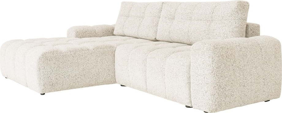 Krémová rozkládací modulární rohová pohovka s úložným prostorem (levý roh) Lulu – Miuform