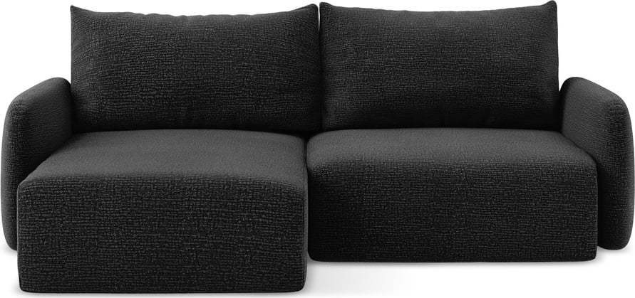 Černá rozkládací/s úložným prostorem rohová pohovka (levý roh) Kalena – Makamii