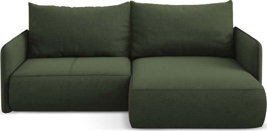 Zelená rozkládací/s úložným prostorem rohová pohovka (pravý roh) Nanea – Makamii