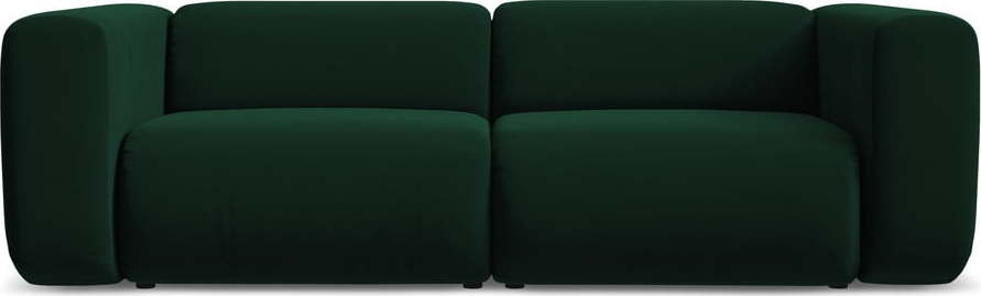 Tmavě zelená sametová pohovka 228 cm Ekahi – Makamii