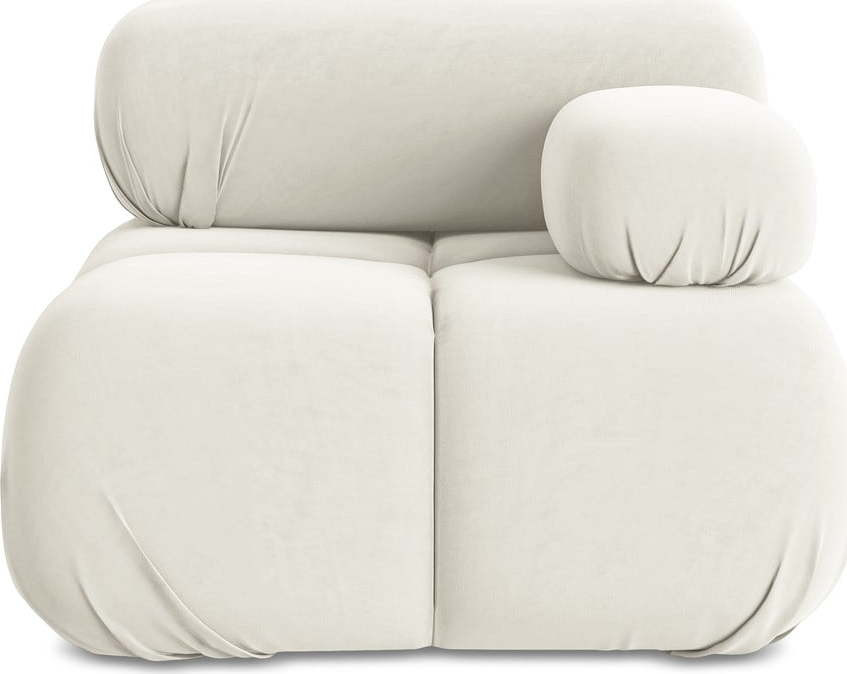 Bílý sametový modul pohovky (pravý roh) Lokua – Makamii