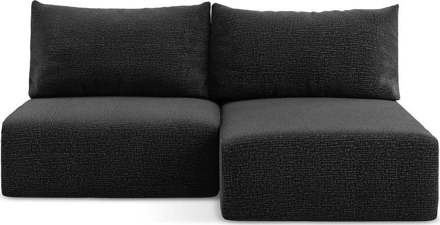 Černá rozkládací/s úložným prostorem rohová pohovka (pravý roh) Kalena – Makamii