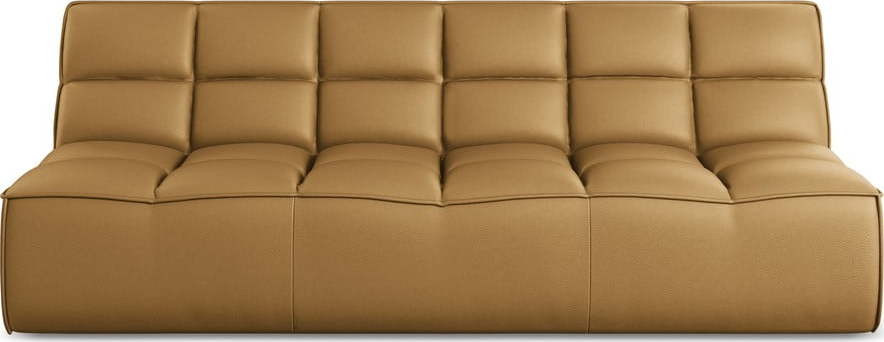 Koňakově hnědý modul pohovky z imitace kůže Kalai – Makamii