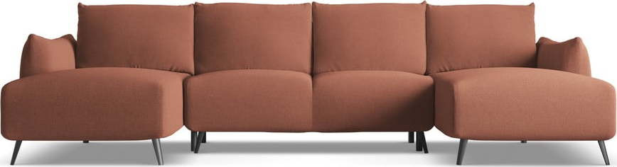 Růžová rohová pohovka Malie – Makamii