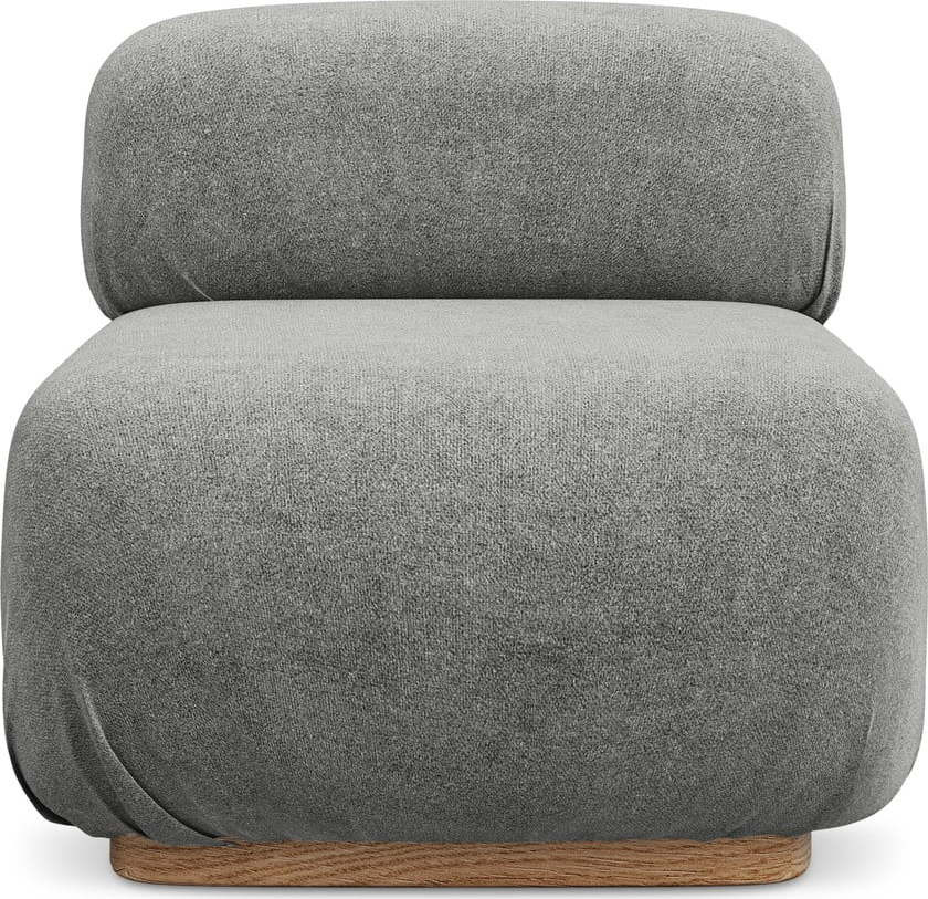 Šedý modul pohovky z textilie bouclé (středový díl) Ailani – Makamii