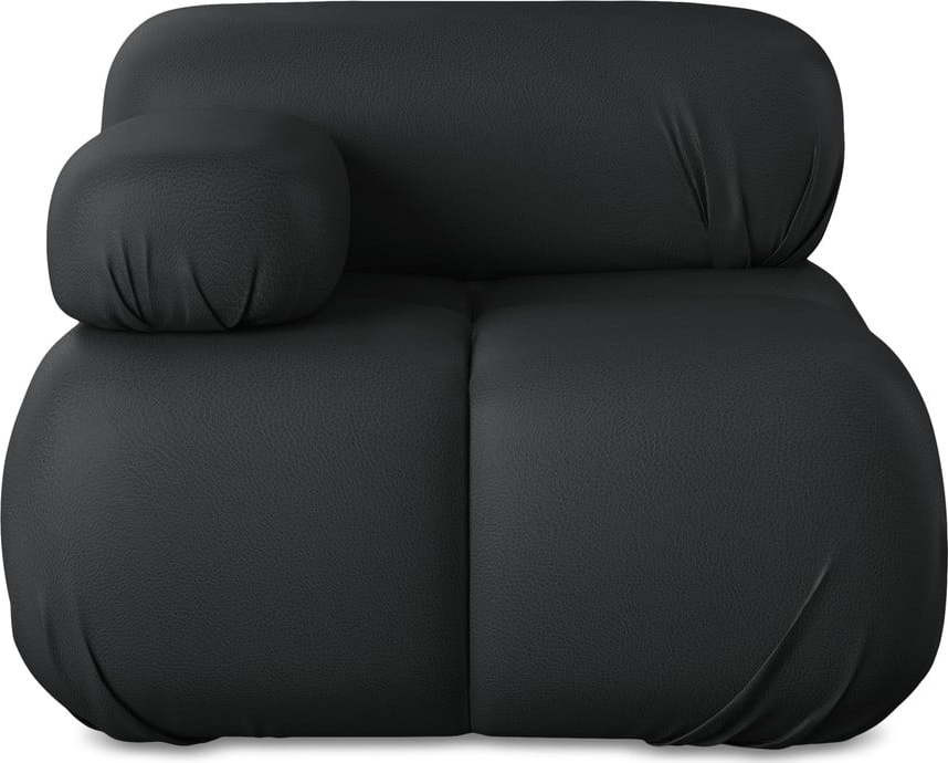 Černý modul pohovky z imitace kůže (levý roh) Lokua – Makamii