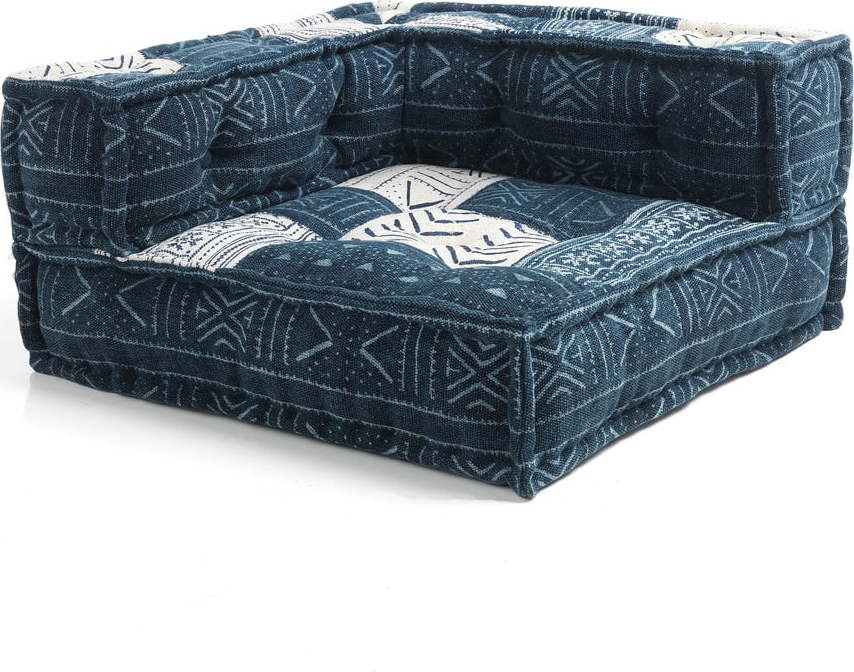 Bílo-modrý modul pohovky (variabilní roh) Yara – Tomasucci