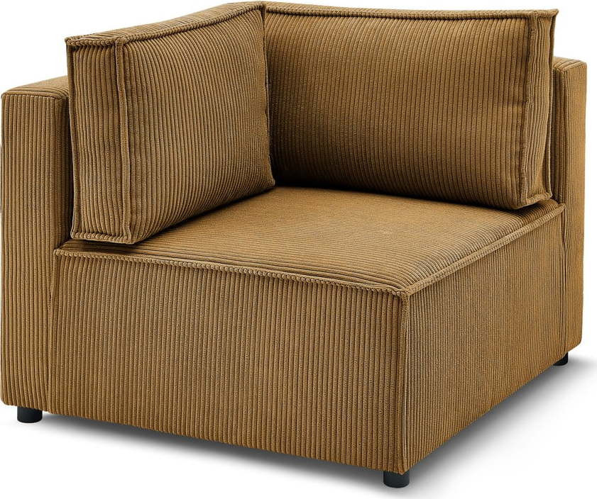 Variabilní manšestrový modul pohovky v hořčicové barvě Nihad modular – Bobochic Paris