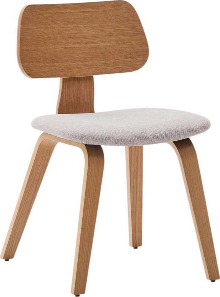 Jídelní židle v dekoru dubu v béžovo-přírodní barvě Gena – Kave Home