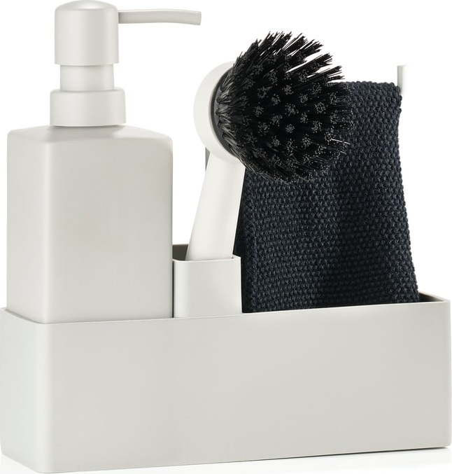 Světle šedý silikonový stojan na mycí prostředky – Zone