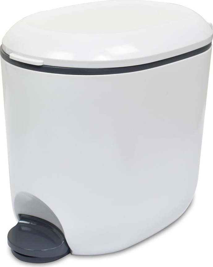 Bílý nášlapný plastový odpadkový koš 3,5 l – Addis