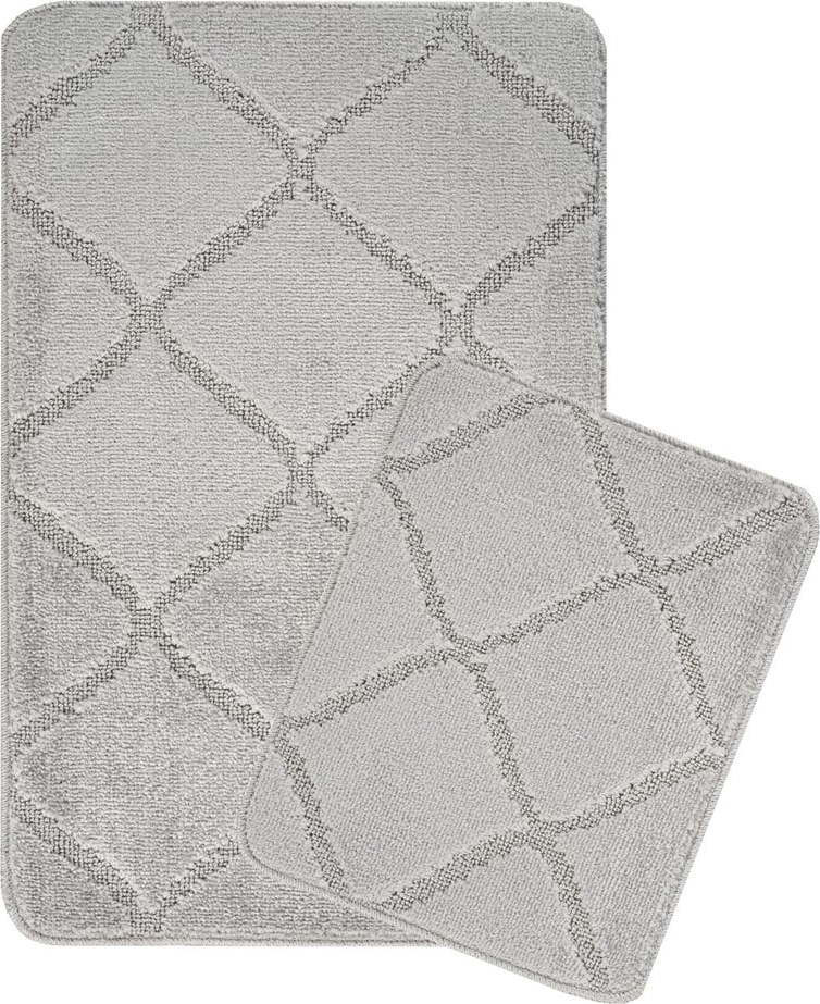 Světle šedé koupelnové předložky v sadě 2 ks 50x80 cm Cizgili – Foutastic