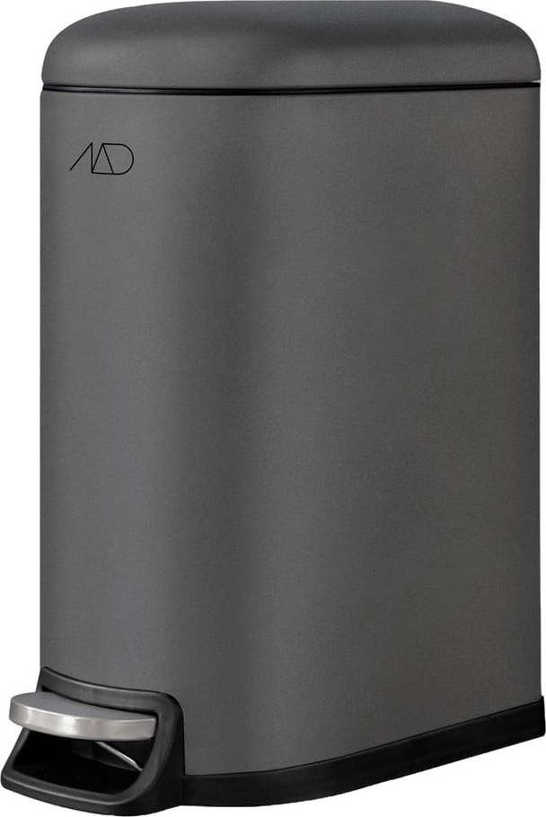 Tmavě šedý pedálový kovový odpadkový koš 10 l Walther – Mette Ditmer Denmark