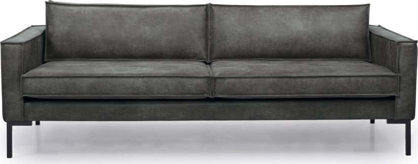 Tmavě šedá pohovka z imitace kůže 216 cm Rate - Scandic