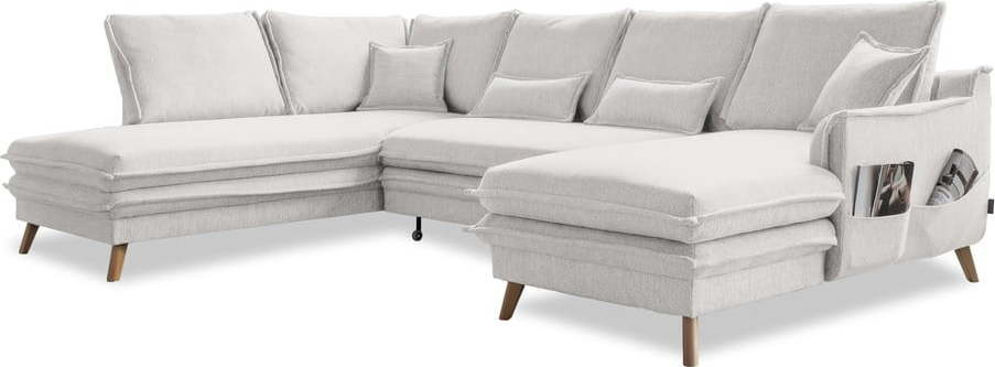 Béžová rozkládací rohová pohovka (levý roh/do 