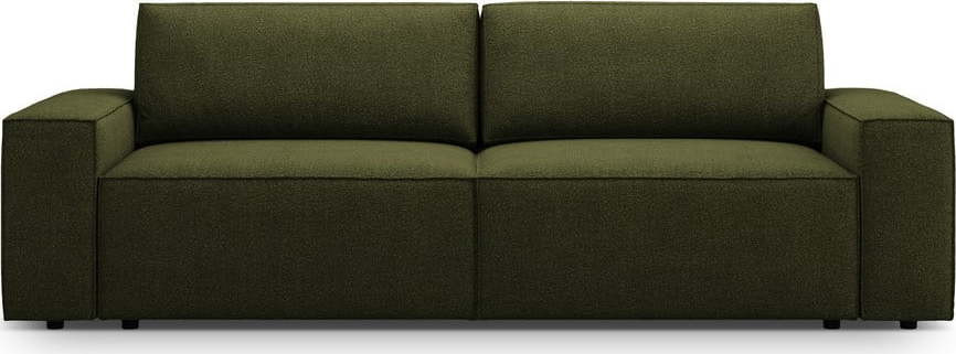 Tmavě zelená rozkládací pohovka z textilie bouclé 247 cm Jodie – Micadoni Home
