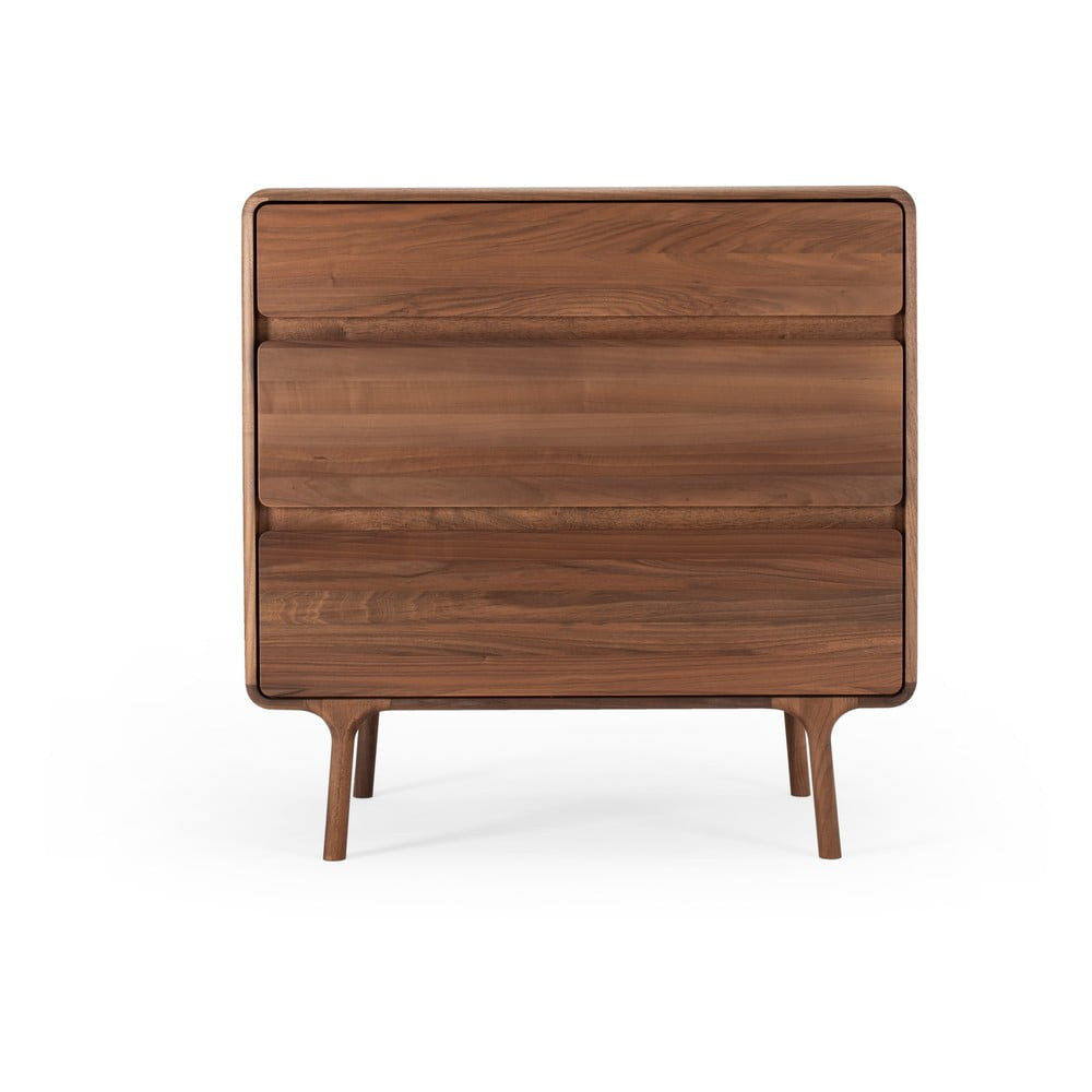 Hnědá komoda z ořechového dřeva 90x90x45 cm Fawn – Gazzda