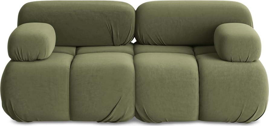 Světle zelená sametová modulární pohovka 190 cm Lokua – Makamii