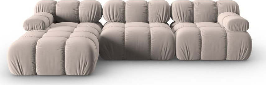 Světle hnědá sametová modulární rohová pohovka (levý roh) Bellis – Micadoni