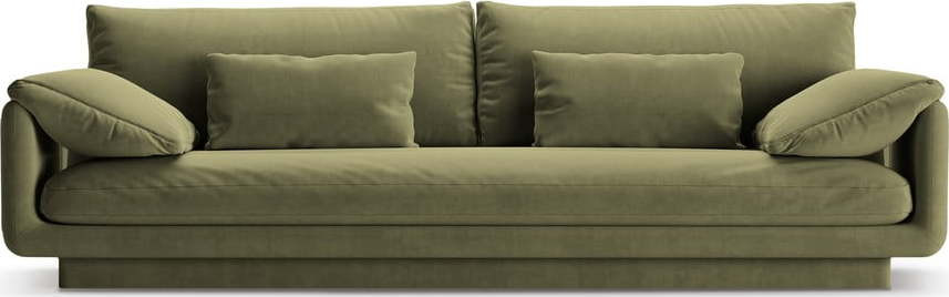 Světle zelená sametová pohovka 250 cm Torino – Micadoni