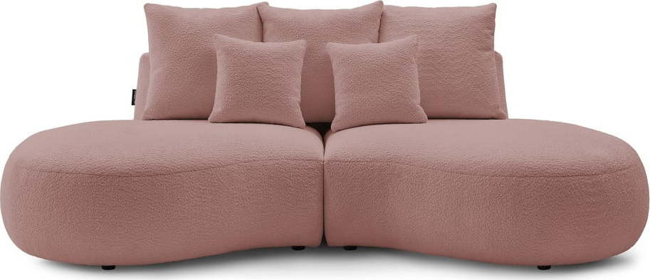 Růžová pohovka z textilie bouclé 260 cm Saint-Germain – Bobochic Paris