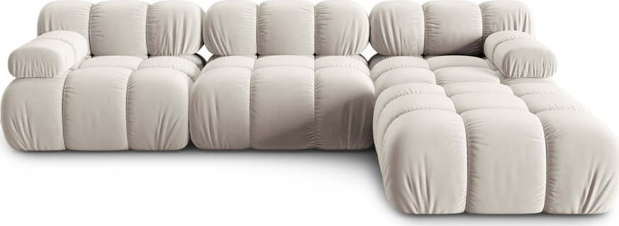 Béžová sametová modulární rohová pohovka (variabilní roh) Bellis – Micadoni