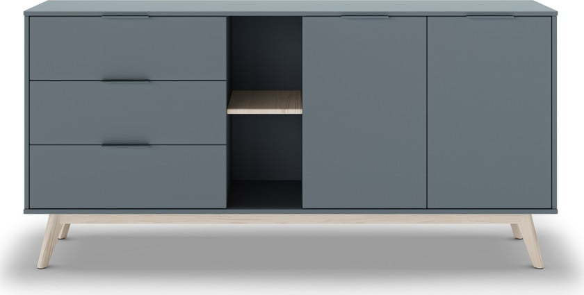 Zelenošedá nízká komoda 165x80 cm Pisco – Marckeric