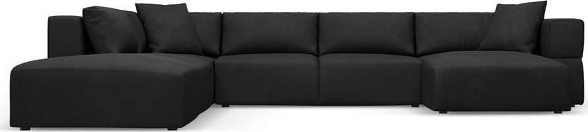 Černá rohová pohovka do