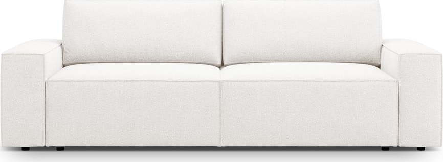 Bílá rozkládací pohovka z textilie bouclé 247 cm Jodie – Micadoni Home